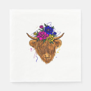 Scottish Highland Cow Cattle Cow Whisperer Farming Napkins