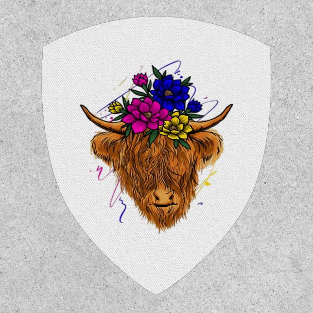 Scottish Highland Cow Cattle Cow Whisperer Farming Patch (Front)