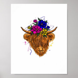 Scottish Highland Cow Cattle Cow Whisperer Farming Poster
