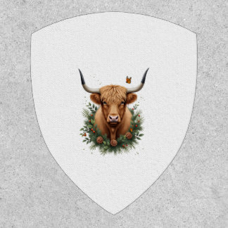 Scottish Highland Cow Cattle Hairy Cow Christmas W Patch