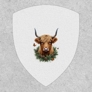 Scottish Highland Cow Cattle Hairy Cow Christmas W Patch