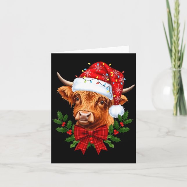 Scottish Highland Cow Christmas Funny Cow Lover Xm Card (Front)