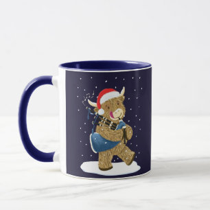 Scottish Highland Cow Christmas Piper Mug