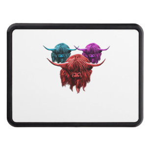 Scottish Highland Cow Colourful Herd Classic T-Shi Hitch Cover