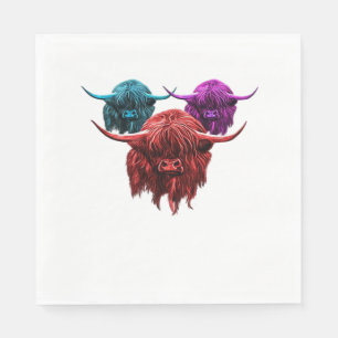 Scottish Highland Cow Colourful Herd Classic T-Shi Napkins