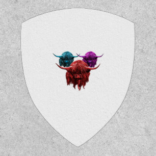 Scottish Highland Cow Colourful Herd Classic T-Shi Patch