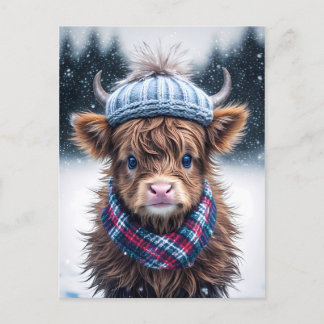 Scottish highland cow cute hairy cattle funny coo postcard