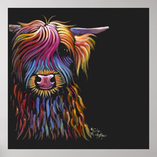Scottish Highland Cow  FLoWER PoT  by Shirley M Poster
