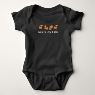 Scottish Highland Cow Gift This Is How I Roll Baby Bodysuit