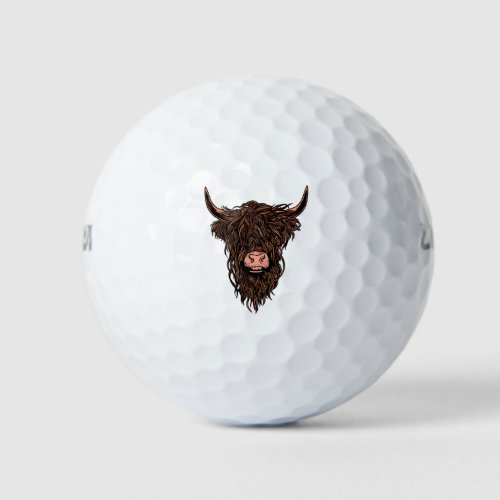Scottish Highland Cow Golf Balls