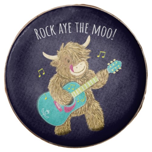 Scottish Highland Cow Guitarist Rock Aye The Moo  Chocolate Covered Oreo