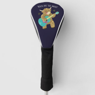 Scottish Highland Cow Guitarist Rock Aye The Moo!  Golf Head Cover