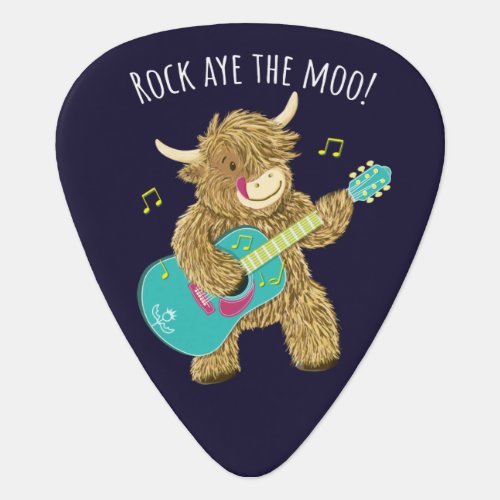 Scottish Highland Cow Guitarist Rock Aye The Moo  Guitar Pick