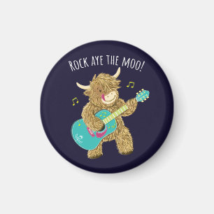 Scottish Highland Cow Guitarist Rock Aye The Moo! Magnet