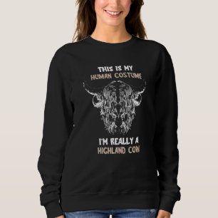 Scottish Highland Cow Human Costume Scottish Highl Sweatshirt