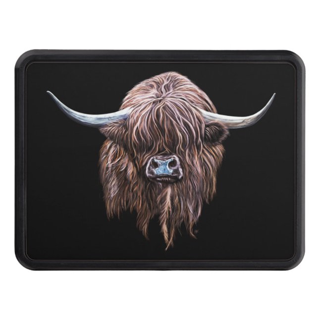 Scottish Highland Cow In Colour Hitch Cover (Front)