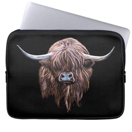 Scottish Highland Cow In Colour Laptop Sleeve
