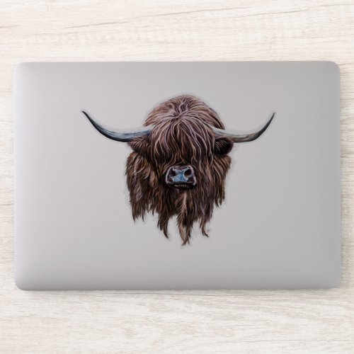 Scottish Highland Cow In Colour Sticker