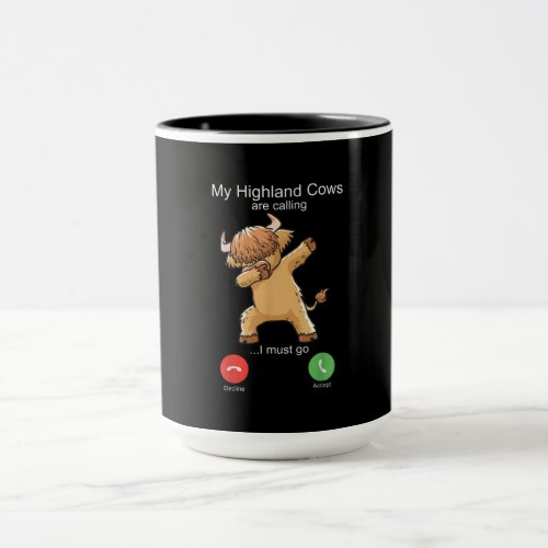 Scottish Highland Cow is Calling Mug