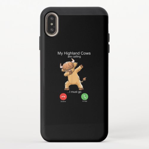 Scottish Highland Cow is Calling iPhone XS Max Slider Case