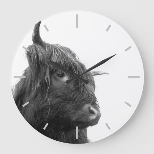 Scottish Highland cow Large Clock