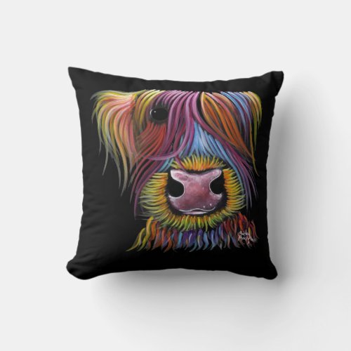 Scottish Highland Cow  MacKENZIE  by Shirley Mac Throw Pillow