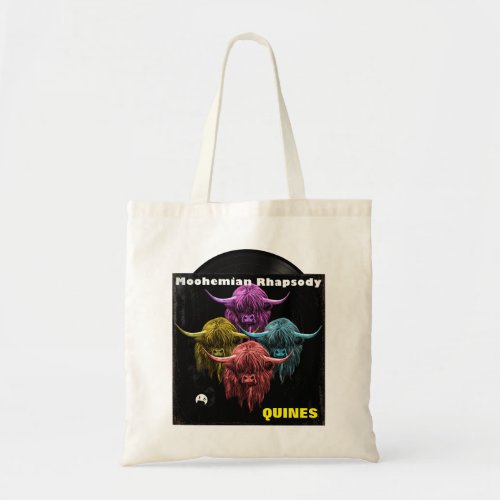 Scottish Highland Cow Moohemian Rhapsody Tote Bag