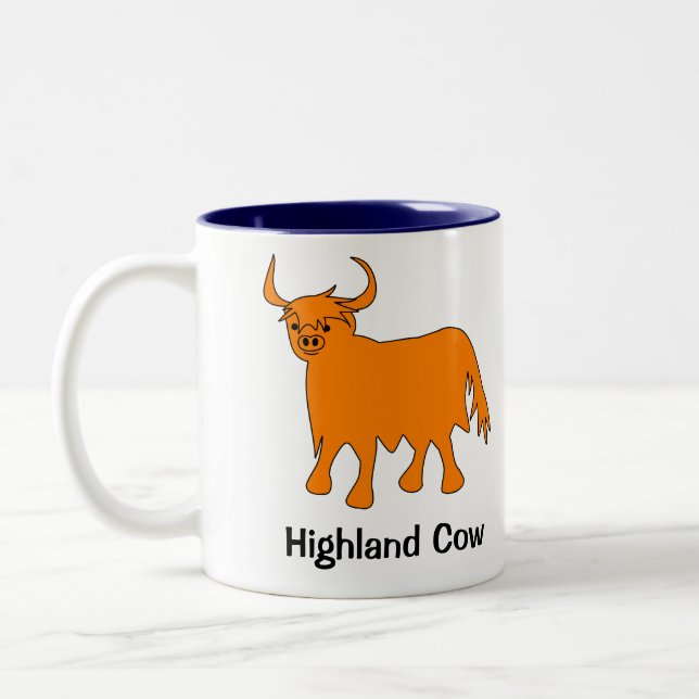 Scottish Highland Cow mug with slogan (Left)