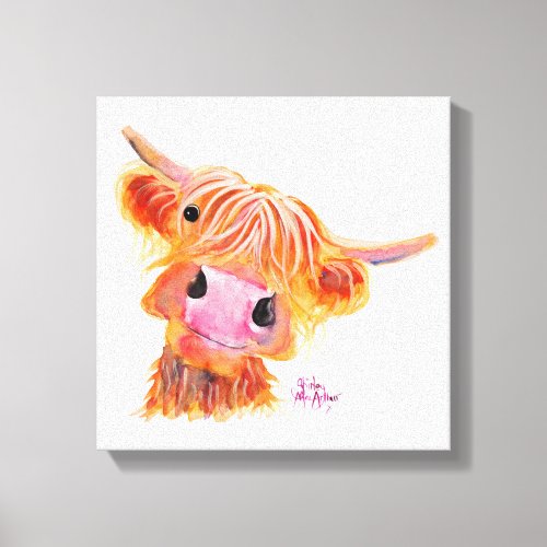 Scottish Highland Cow Nessie Box Canvas Print