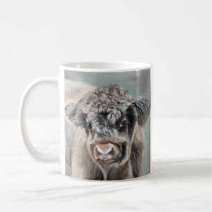 Scottish Highland Cow on Green Coffee Mug