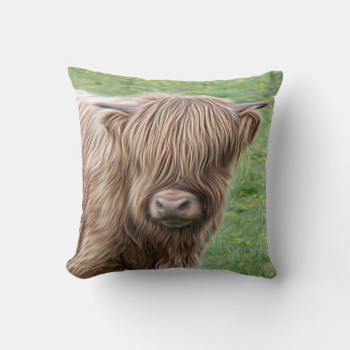 Scottish Highland cow pillow