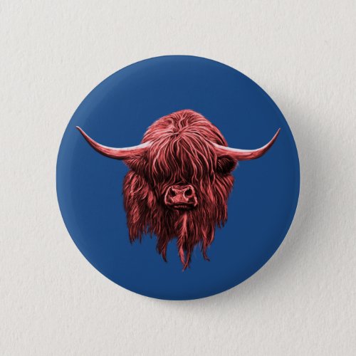 Scottish Highland Cow Pinback Button