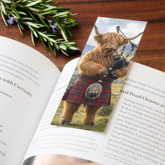 Scottish Highland Cow Playing Bagpipes Bookmarks (Book)