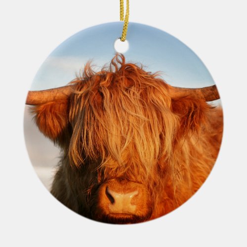 Scottish Highland Cow _ Scotland Ceramic Ornament