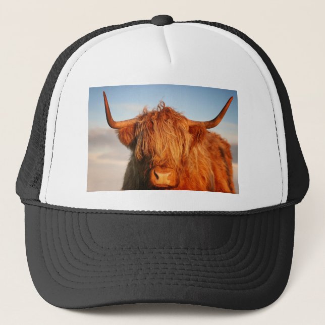 Scottish Highland Cow - Scotland Trucker Hat (Front)