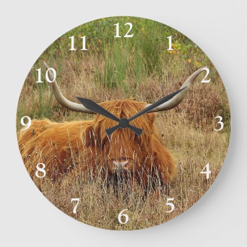 Scottish Highland Cow Square Wall Clock