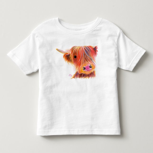 Scottish Highland Cow ' SWEET SATSUMA ' by Shirley Toddler T-shirt (Front)