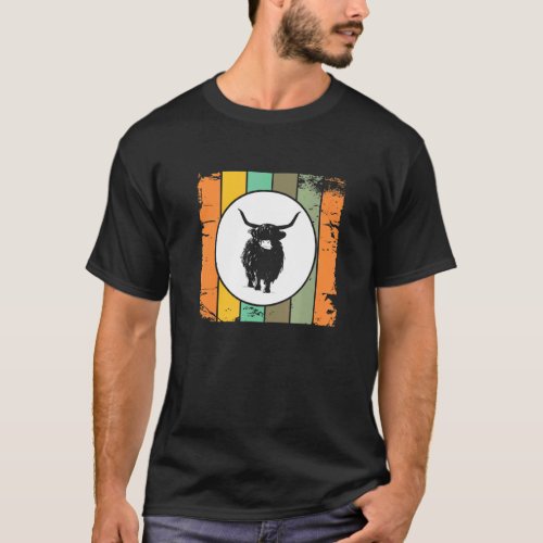 Scottish Highland Cow Vintage Farmer Animal Cattle T-Shirt