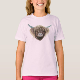 Scottish Highland Cow Wee Charlie Fluffy Ears T-Shirt