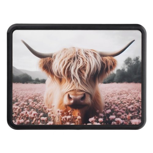 Scottish Highland Cow Wildflower Field Hitch Cover