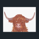 Scottish Highland Cow Winter  Postcard<br><div class="desc">Cute orange winter Highland  cow postcard.</div>