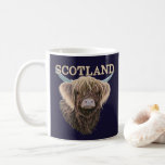Scottish Highland Cow With Scotland Slogan Coffee Mug