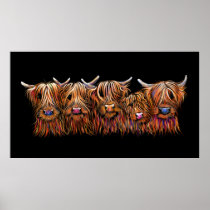 SCoTTiSH HigHLaND CoWs ' THe McHaiRY CooS ' Poster
