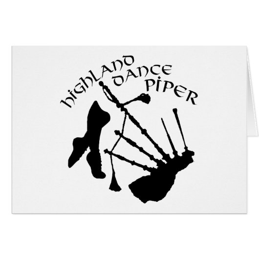 Scottish Highland Dance Piper Cards (Front Horizontal)