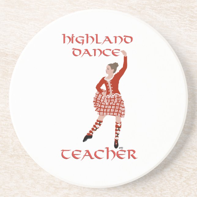 Scottish Highland Dance Teacher Sandstone Coaster (Front)
