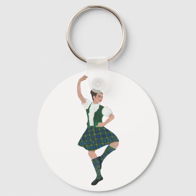 Scottish Highland Dancer Campbell Keychain (Front)