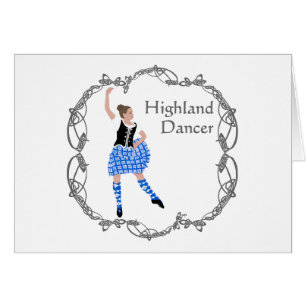 Scottish Highland Dancer Celtic Knotwork Blue Cards