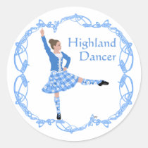 Scottish Highland Dancer Celtic Knotwork Blue