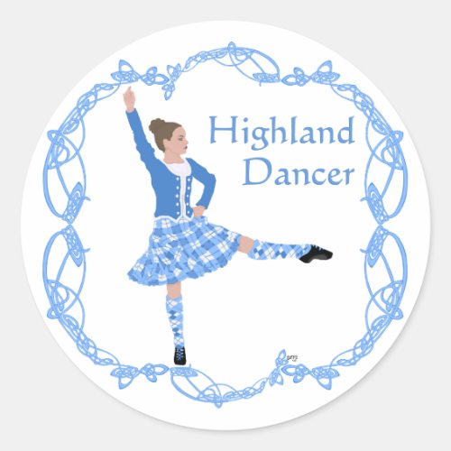 Scottish Highland Dancer Celtic Knotwork Blue