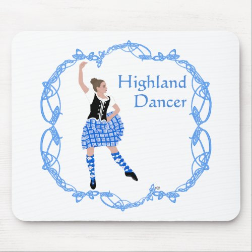 Scottish Highland Dancer Celtic Knotwork Blue